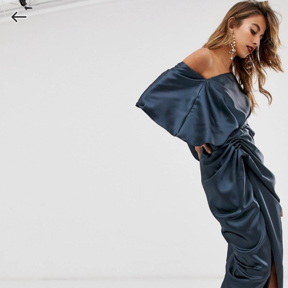 ASOS Edition Asymmetric Drape dress